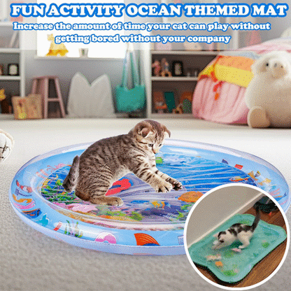 🐱 תנו לחתולים הביתיים שלכם להשתולל – 50% הנחה ✨ מחצלת חושית עם מים לחיות מחמד – לציד משעשע ולהקלה מרעננת! 🐟