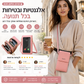👛 תיק טלפון חסין RFID – 4 תאי כרטיסים, 3 תאים, חלון מגע שקוף. עור PU קל, רצועה מתכווננת – מושלם ליומיום ולנסיעות! 🛡️✨