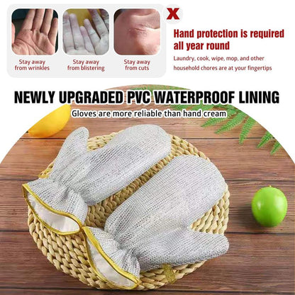 🧤 כפפות שטיפה עם ספוג שיוף – PVC אטום, שיוף חזק, מונע שריטות. מגן על הידיים ועל הכלים! ✨🛡️