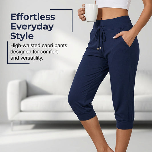 👖60% הנחה! 🔥מכנסי טרנינג קצרים עם שרוך במותניים – פוליאסטר רך, אורך קפרי וכיסים בצדדים (6 צבעים, S–3XL) 👖🌸