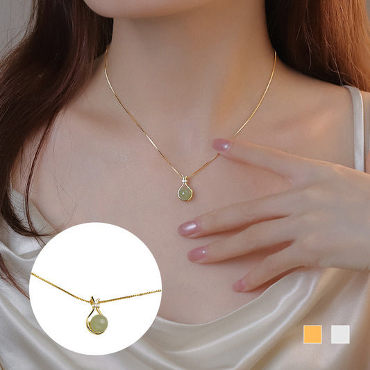 💎 שרשרת תליון ג'ייד אלגנטית – שרשרת מתכווננת, קלה ונוחה. אלגנטיות נצחית – מתנה מושלמת! ✨🎁