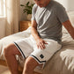 Drawstring Waist Sport Shorts with Striped Hem