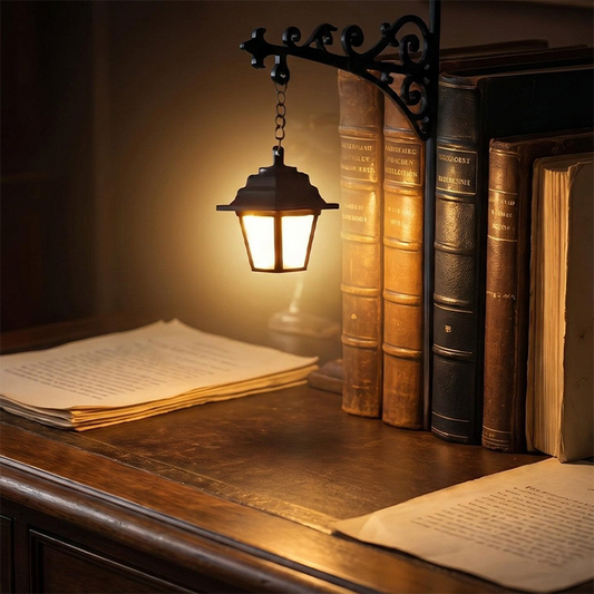 📚 תומך ספרים עם מנורה – עיצוב וינטג', ברזל יציב, פינת קריאה נעימה! 💡✨