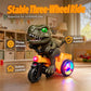 🦖 תלת‑אופן דינוזאור חשמלי מסתובב – פעלולים 360°, גלגלים זוהרים, מוזיקה כיפית. מושלם לילדים מגיל 3! ✨🎶