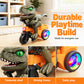 🦖 תלת‑אופן דינוזאור חשמלי מסתובב – פעלולים 360°, גלגלים זוהרים, מוזיקה כיפית. מושלם לילדים מגיל 3! ✨🎶