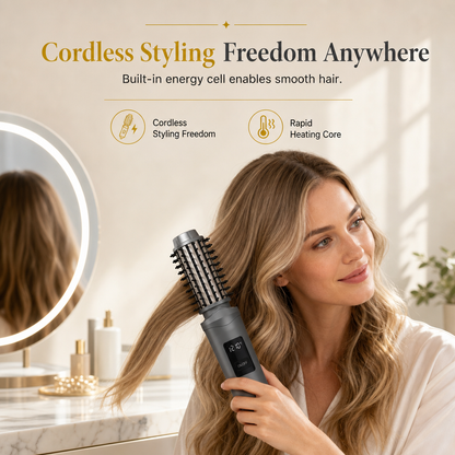 💇‍♀️ מסרק שיער אלחוטי – 3 טמפרטורות, סוללה 2600mAh, מגן על הקרקפת. יישור וסלסול בכל מקום! ✨🔋