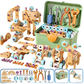 🧰 ערכת כלי עבודה חינוכית DIY לילדים – 124–190 חלקים, מקדחה חשמלית, קופסת אחסון. משחקים ולומדים! ✨🔧