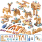🧰 ערכת כלי עבודה חינוכית DIY לילדים – 124–190 חלקים, מקדחה חשמלית, קופסת אחסון. משחקים ולומדים! ✨🔧