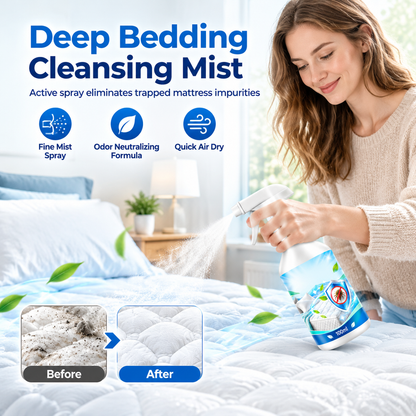 🛏️ תרסיס ניקוי למזרן ולמצעים – ערפל עדין, מסיר אבק וריחות. מיטה רעננה בלי כביסה! ✨💨